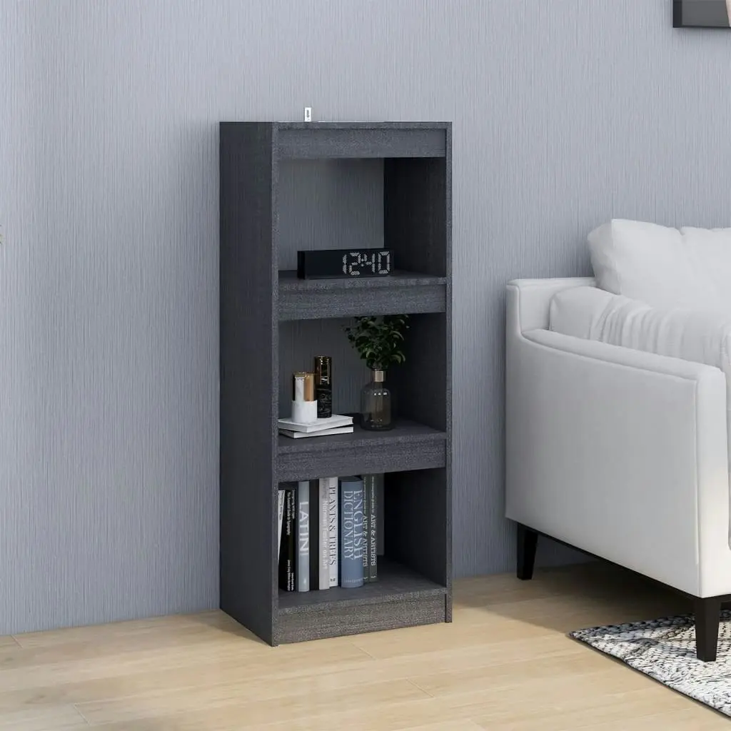 Book Cabinet/Room Divider Grey 40x30x103.5 cm Solid Pinewood 808140