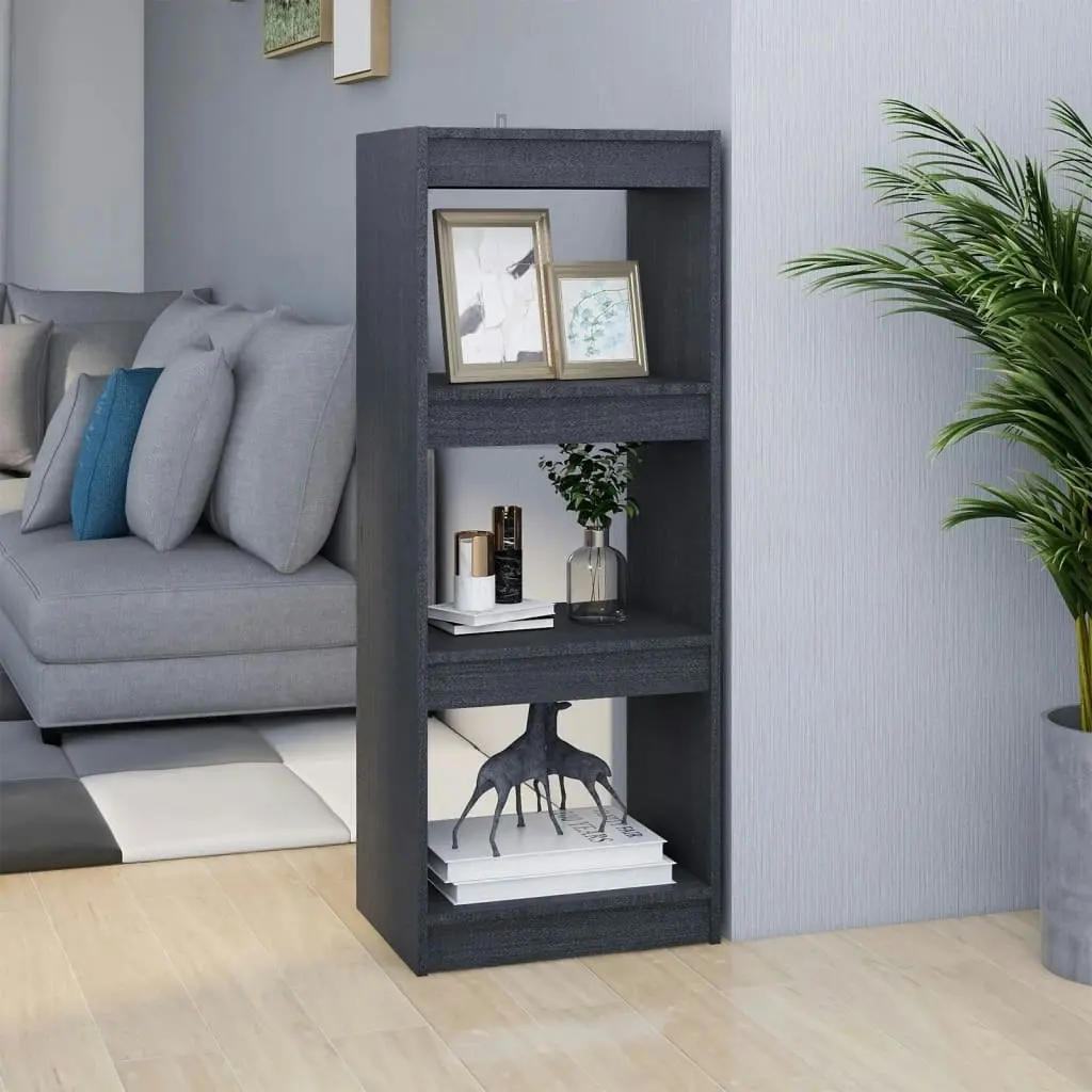 Book Cabinet/Room Divider Grey 40x30x103.5 cm Solid Pinewood 808140