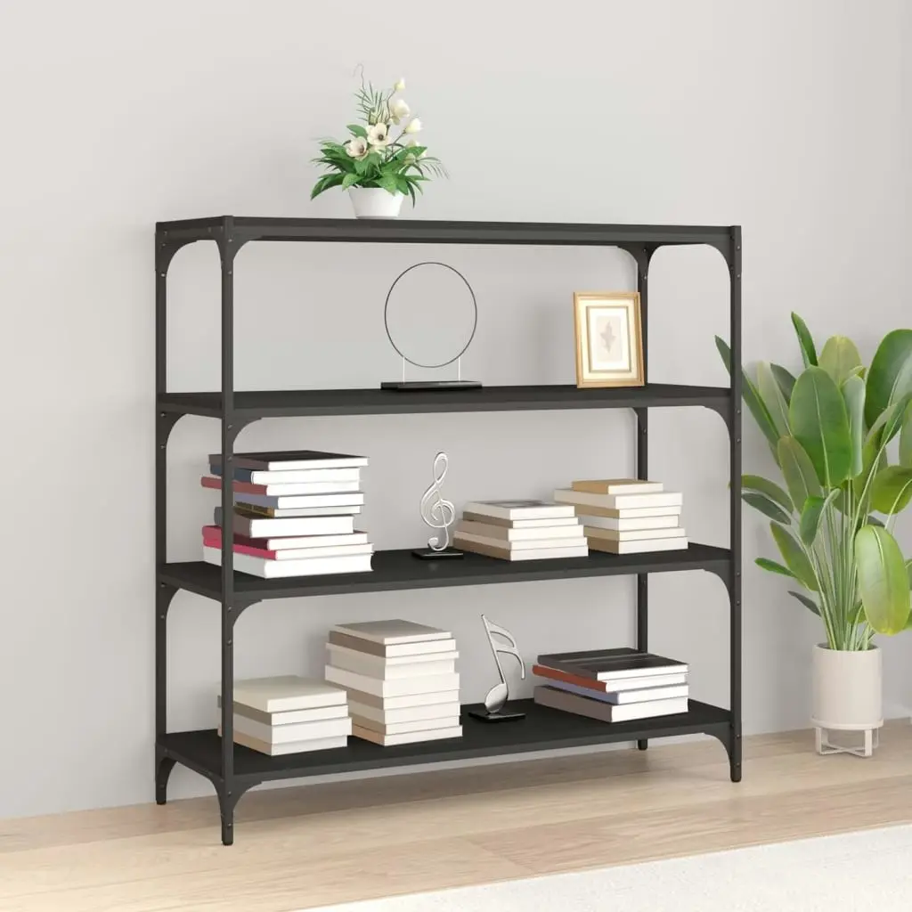 Book Cabinet Black 100x33x100 cm Engineered Wood and Steel 819357