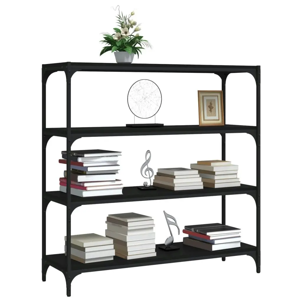 Book Cabinet Black 100x33x100 cm Engineered Wood and Steel 819357