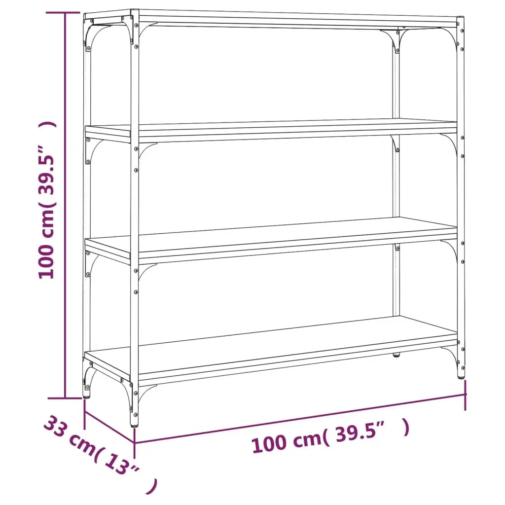 Book Cabinet Black 100x33x100 cm Engineered Wood and Steel 819357