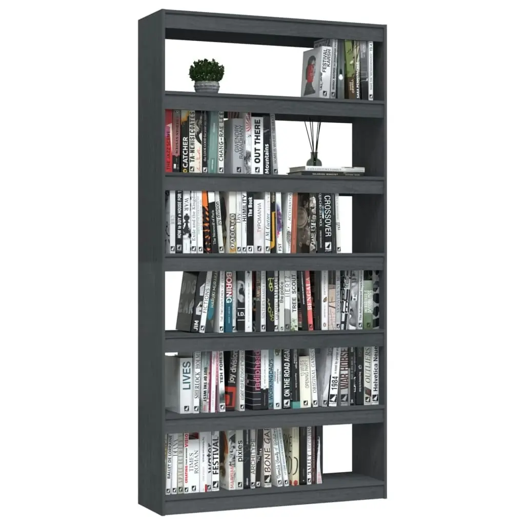 Book Cabinet/Room Divider Grey 100x30x200 cm Solid Pinewood 808230