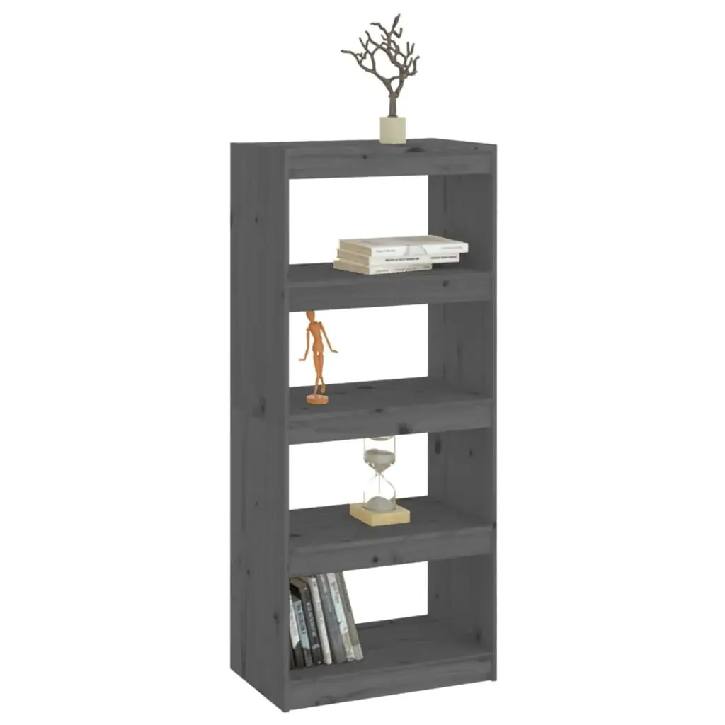 Book Cabinet/Room Divider Grey 60x30x135.5 cm Solid Wood Pine 808170