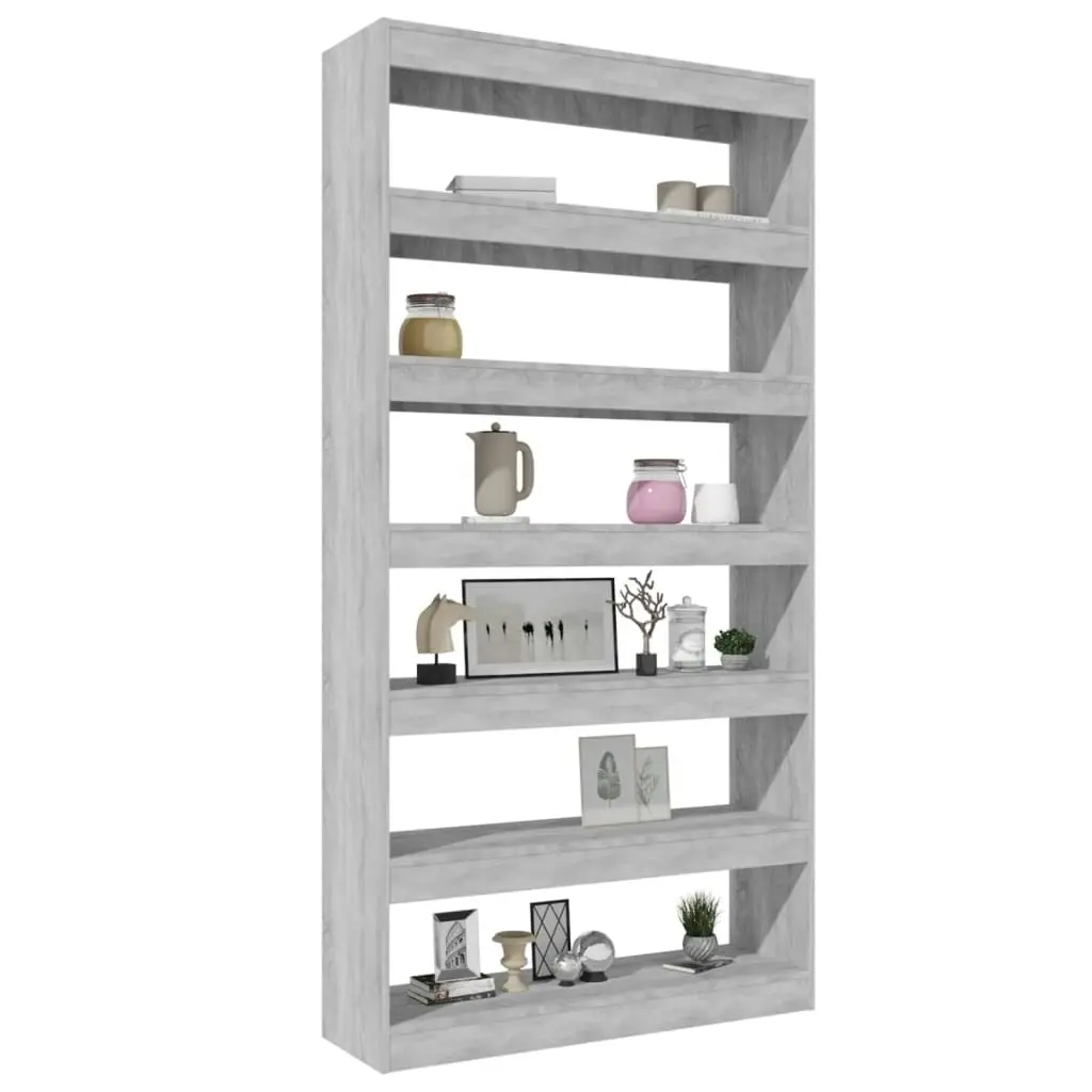 Book Cabinet/Room Divider Grey Sonoma 100x30x198 cm Engineered wood 813642