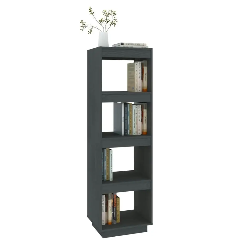 Book Cabinet/Room Divider Grey 40x35x135 cm Solid Pinewood 810851