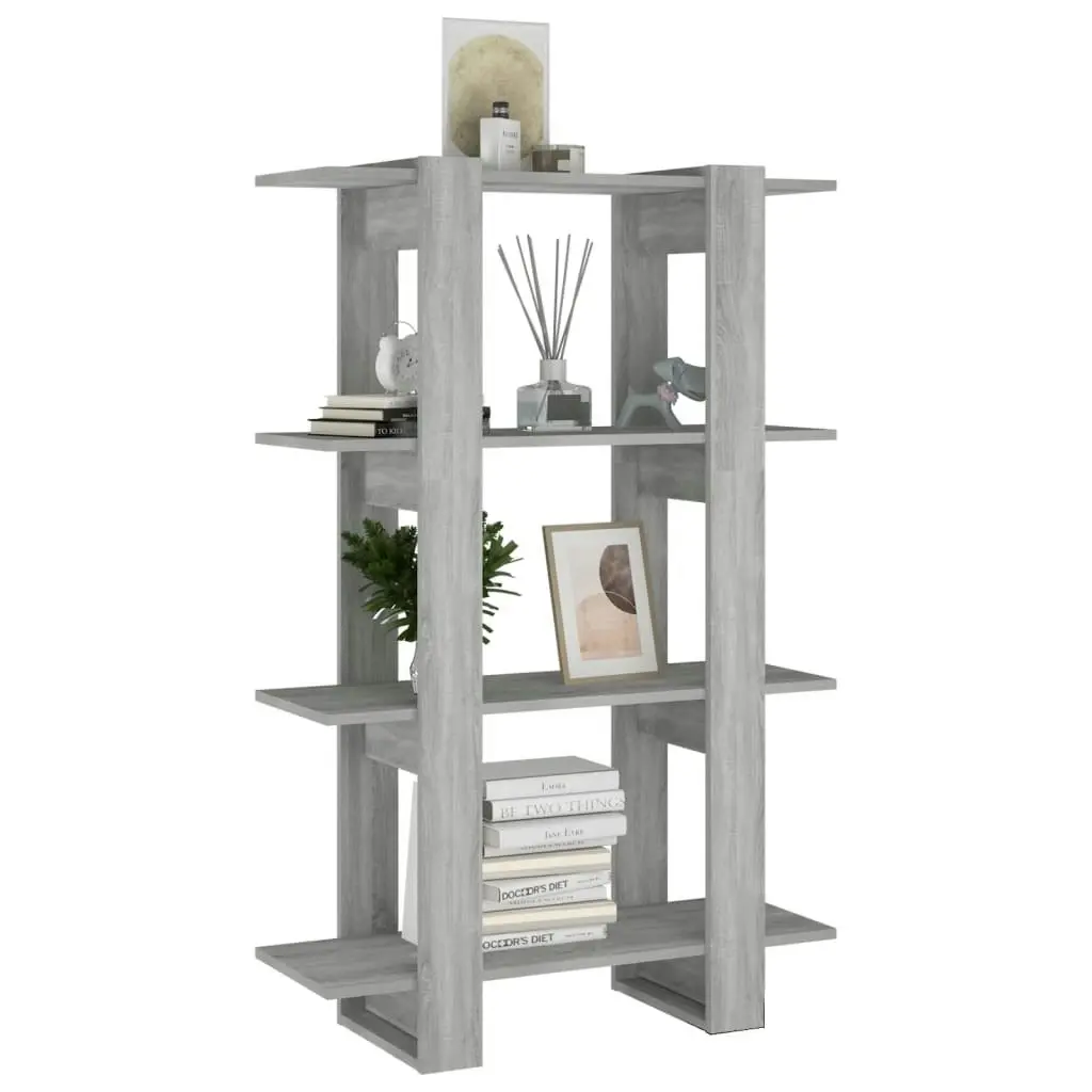 Book Cabinet/Room Divider Grey Sonoma 80x30x123.5 cm 813576