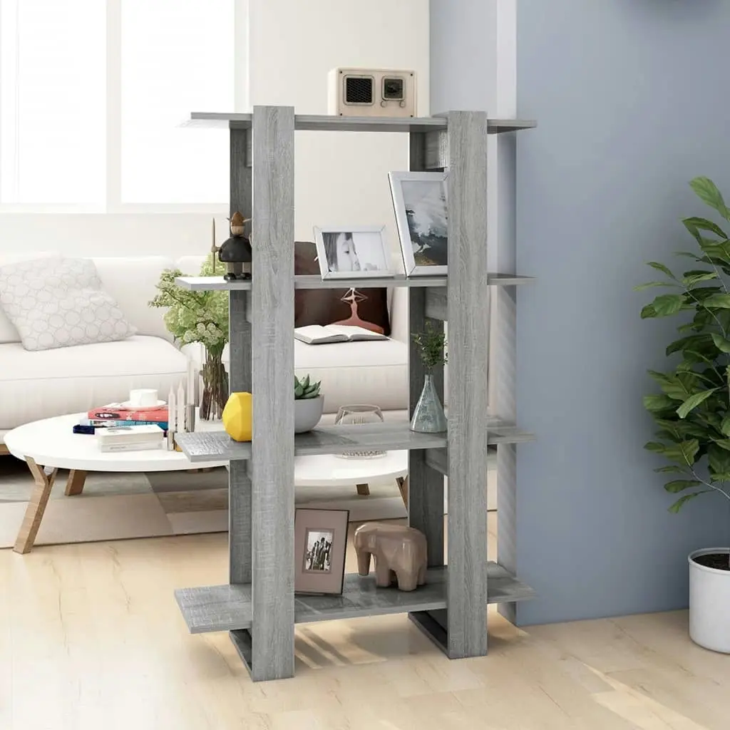 Book Cabinet/Room Divider Grey Sonoma 80x30x123.5 cm 813576