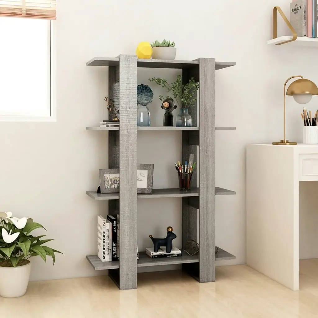 Book Cabinet/Room Divider Grey Sonoma 80x30x123.5 cm 813576