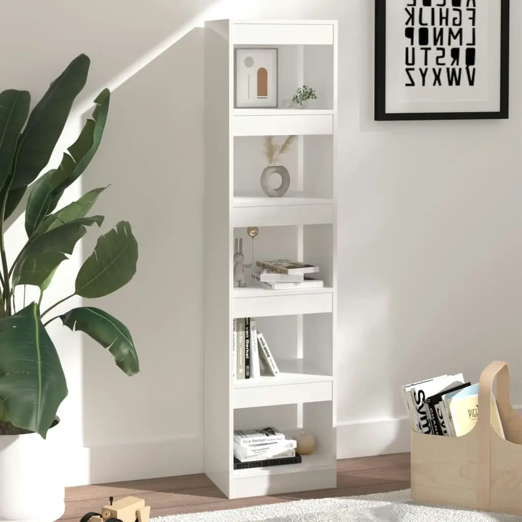 Book Cabinet/Room Divider High Gloss White 40x30x166 cm 811634