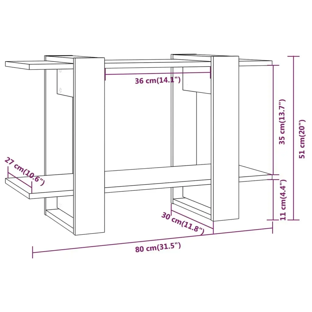 Book Cabinet/Room Divider Grey Sonoma 80x30x51 cm 813582