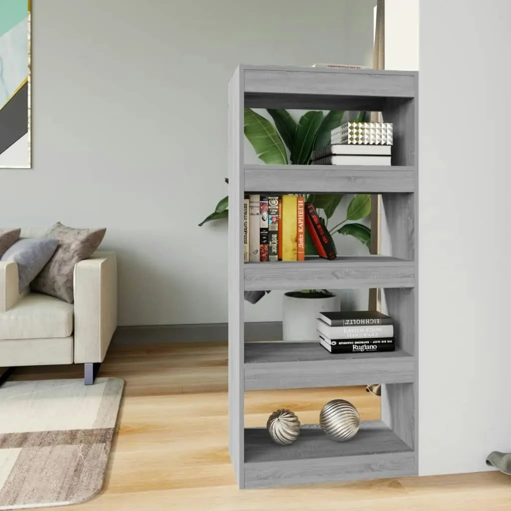 Book Cabinet/Room Divider Grey Sonoma 60x30x135 cm Engineered Wood 813606