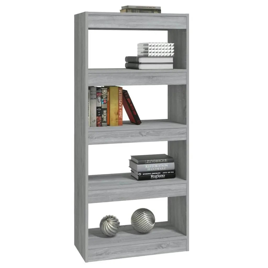 Book Cabinet/Room Divider Grey Sonoma 60x30x135 cm Engineered Wood 813606