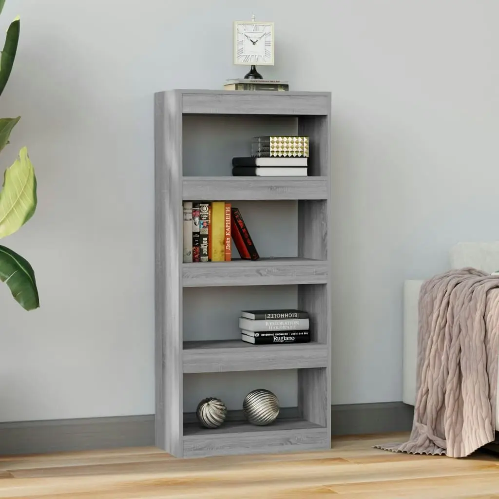 Book Cabinet/Room Divider Grey Sonoma 60x30x135 cm Engineered Wood 813606