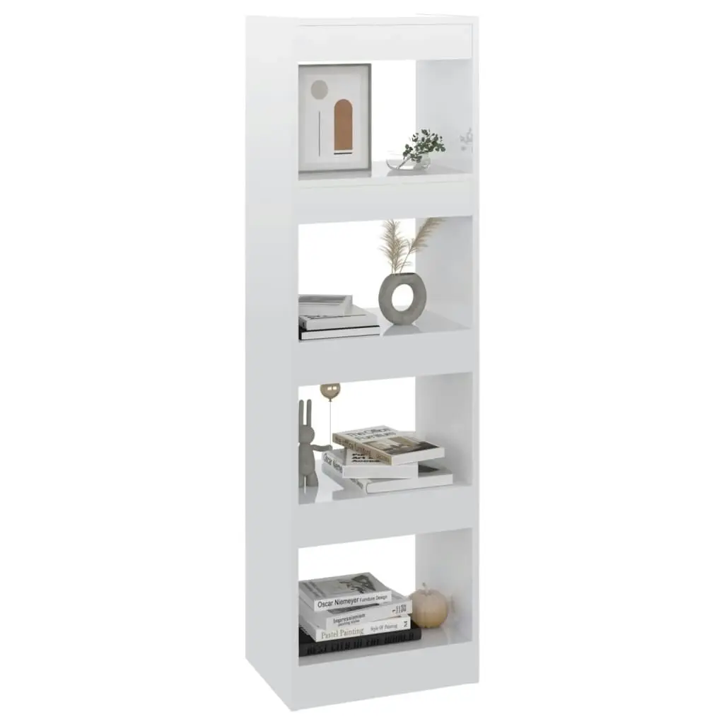 Book Cabinet/Room Divider High Gloss White 40x30x135 cm 811625