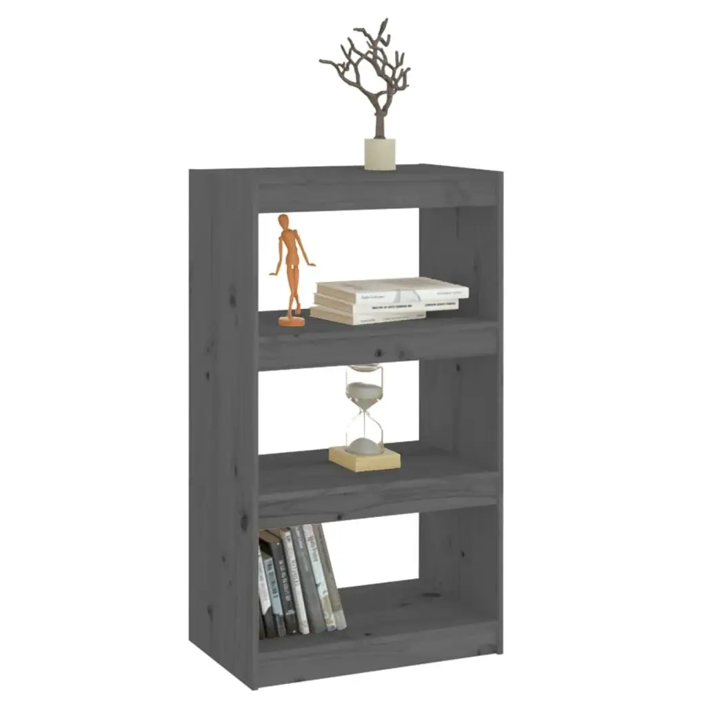 Book Cabinet/Room Divider Grey 60x30x103.5 cm Solid Wood Pine 808165