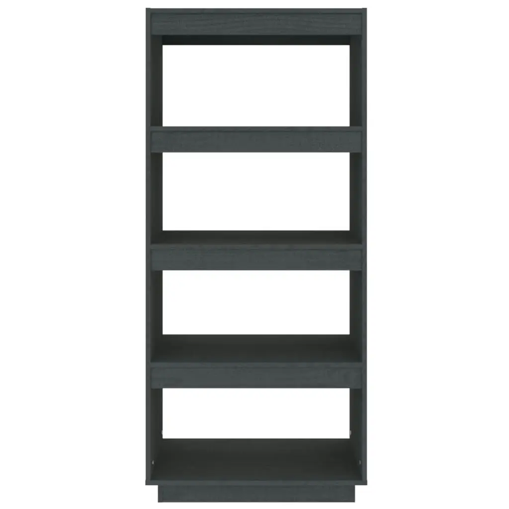 Book Cabinet/Room Divider Grey 60x35x135 cm Solid Pinewood 810871