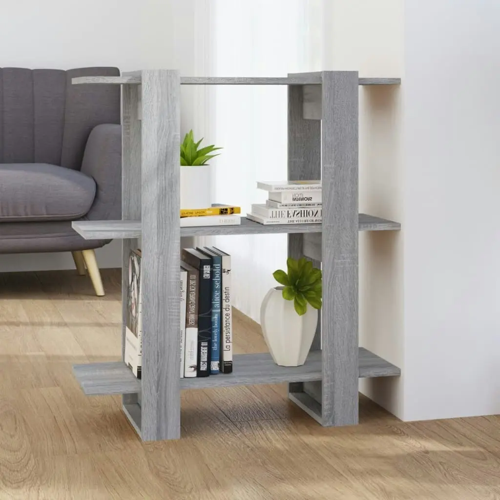 Book Cabinet/Room Divider Grey Sonoma 80x30x87 cm 813579