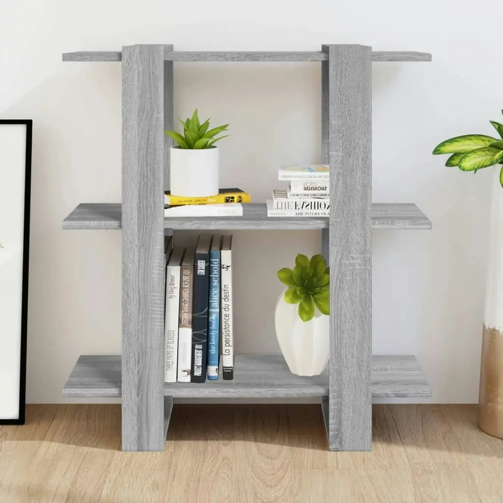 Book Cabinet/Room Divider Grey Sonoma 80x30x87 cm 813579