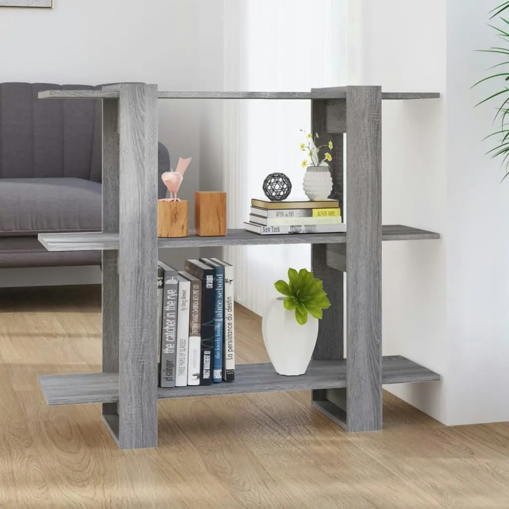 Book Cabinet/Room Divider Grey Sonoma 100x30x87 cm 813567