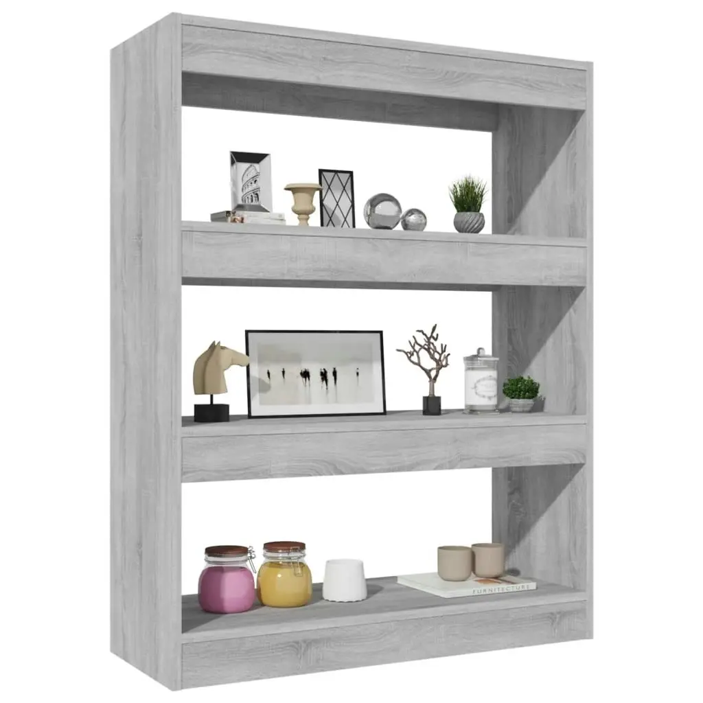 Book Cabinet/Room Divider Grey Sonoma 80x30x103 cm Engineered wood 813618