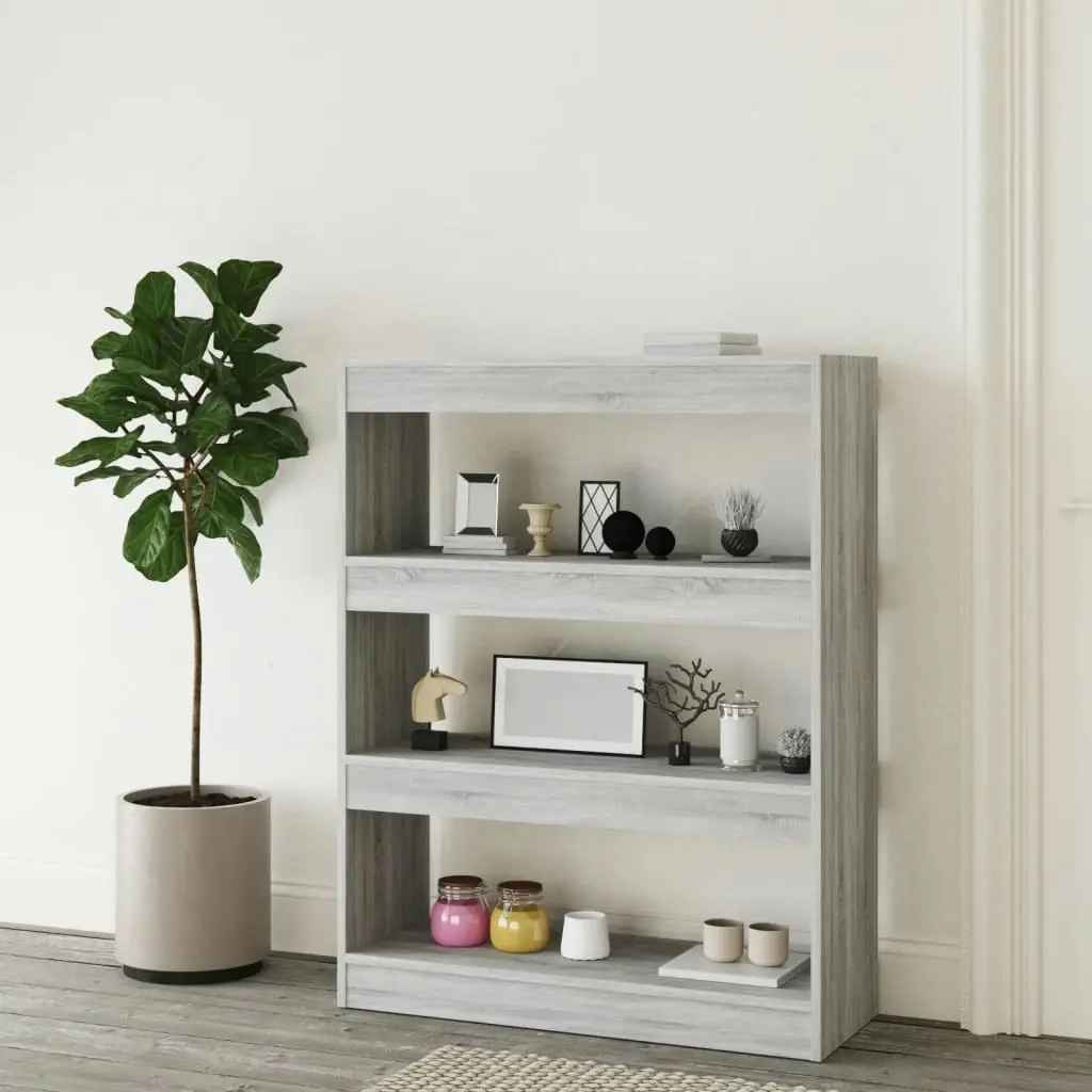 Book Cabinet/Room Divider Grey Sonoma 80x30x103 cm Engineered wood 813618