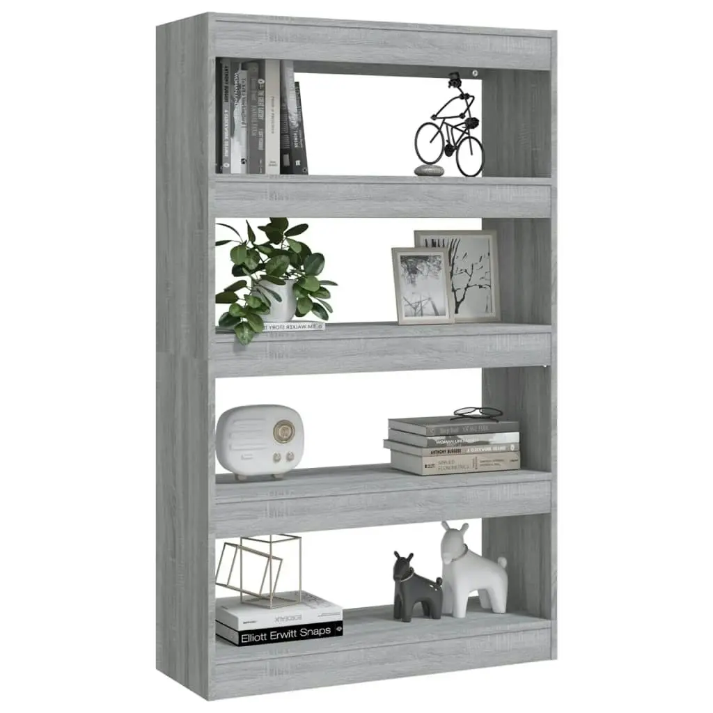 Book Cabinet/Room Divider Grey Sonoma 80x30x135 cm Engineered Wood 813621