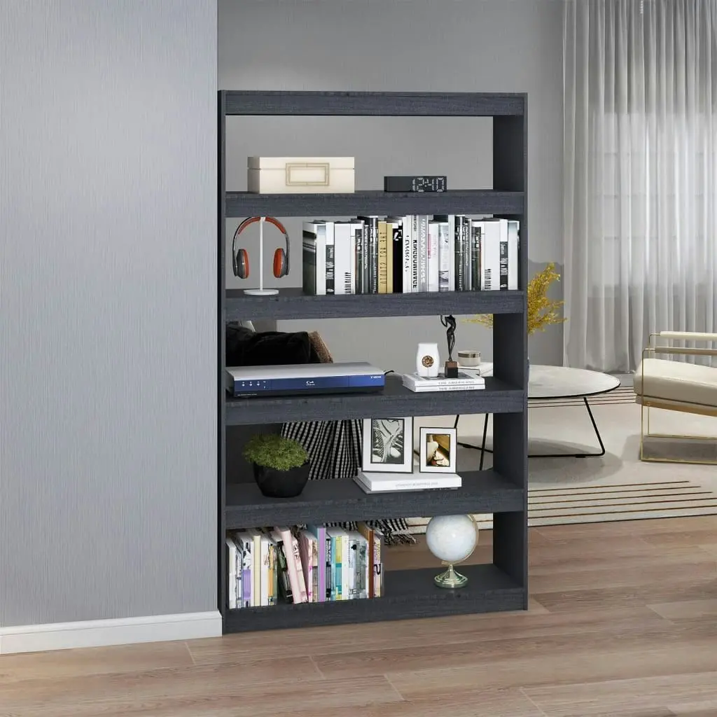 Book Cabinet/Room Divider Grey 100x30x167.5 cm Solid Pinewood 808225