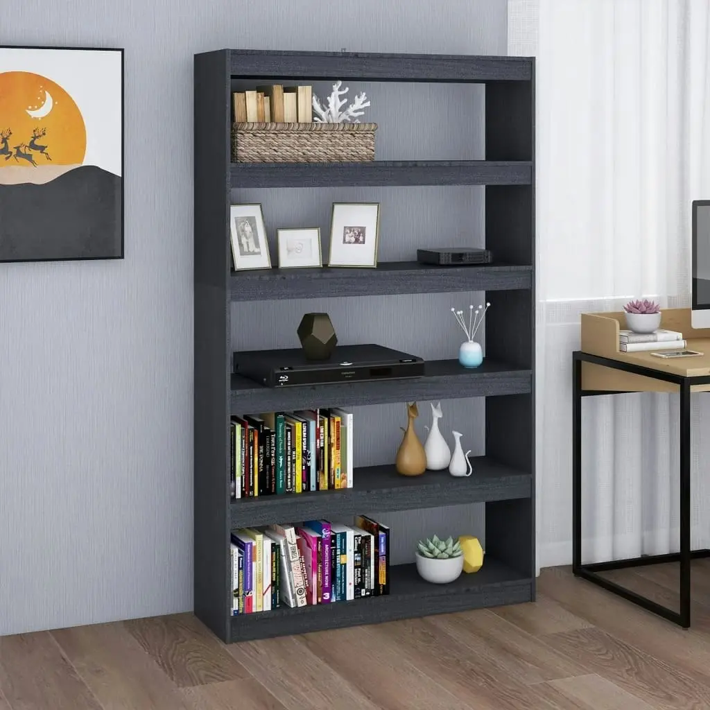 Book Cabinet/Room Divider Grey 100x30x167.5 cm Solid Pinewood 808225