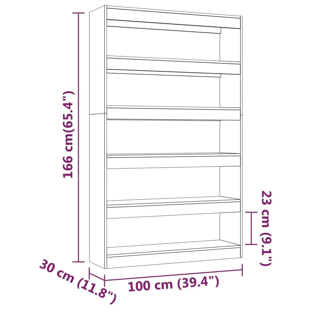 Book Cabinet/Room Divider High Gloss White 100x30x166 cm 811769