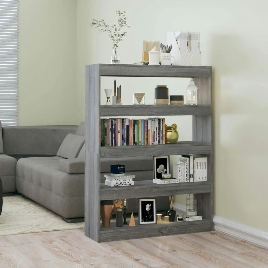 Book Cabinet/Room Divider Grey Sonoma 100x30x135 cm 813636