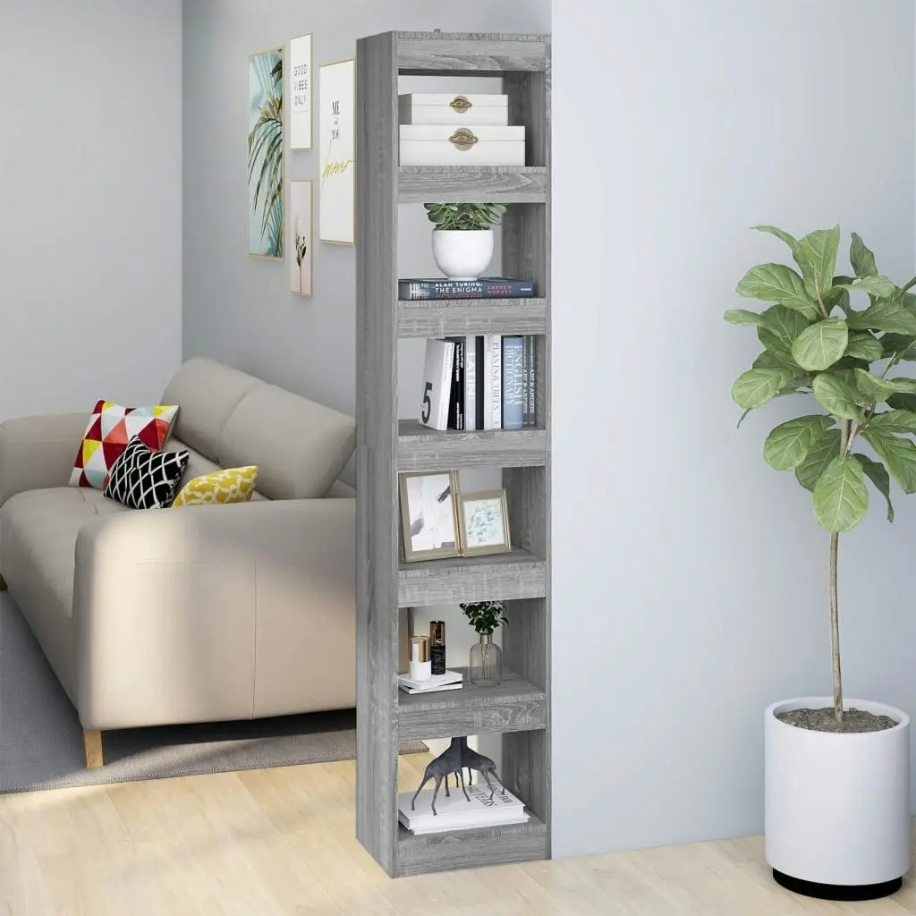 Book Cabinet/Room Divider Grey Sonoma 40x30x198 cm 813597