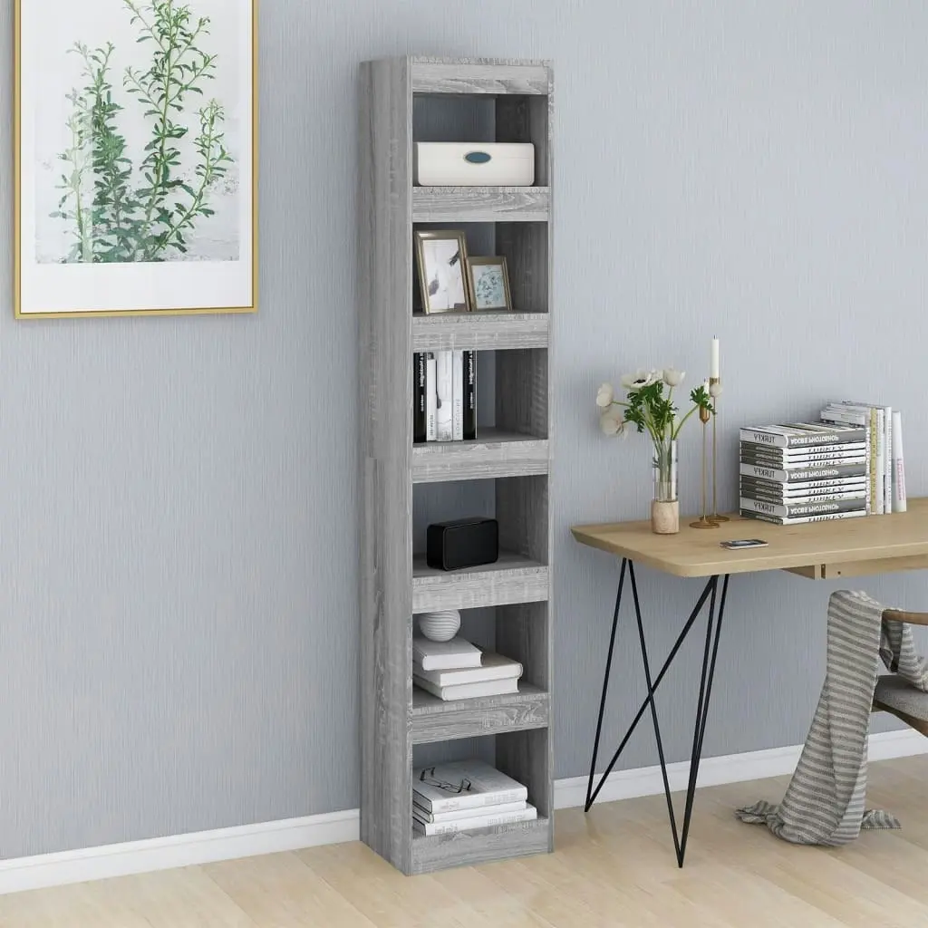 Book Cabinet/Room Divider Grey Sonoma 40x30x198 cm 813597