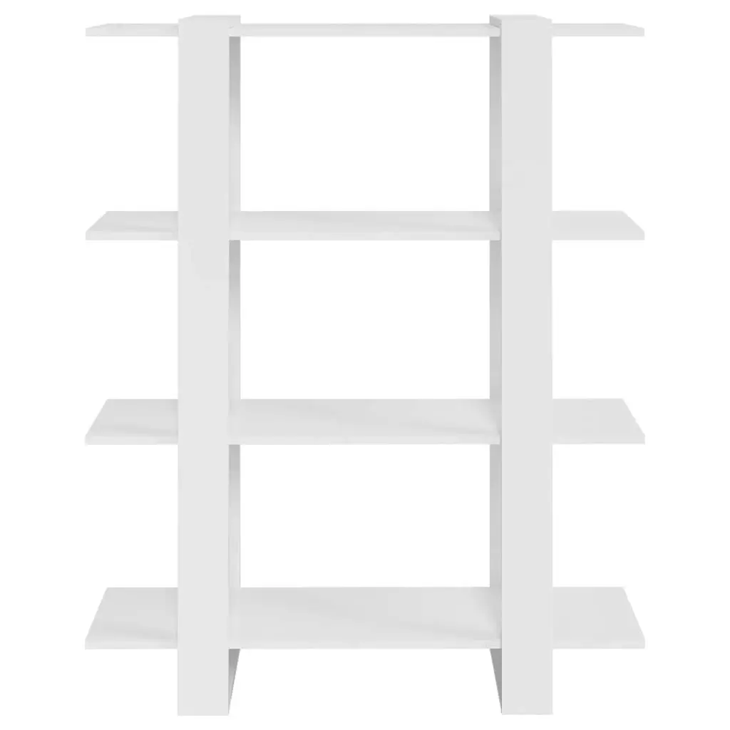 Book Cabinet/Room Divider High Gloss White 100x30x123.5 cm 811544