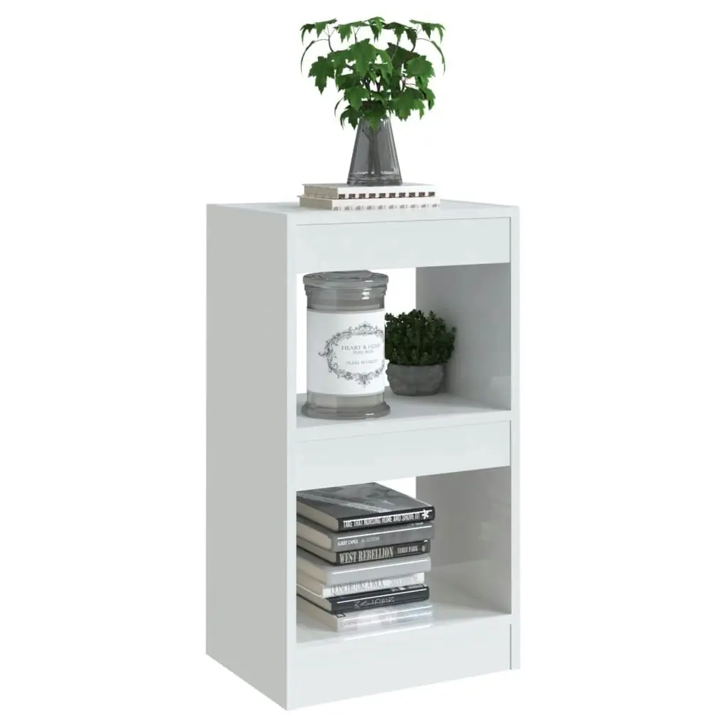 Book Cabinet/Room Divider High Gloss White 40x30x72 cm 811607