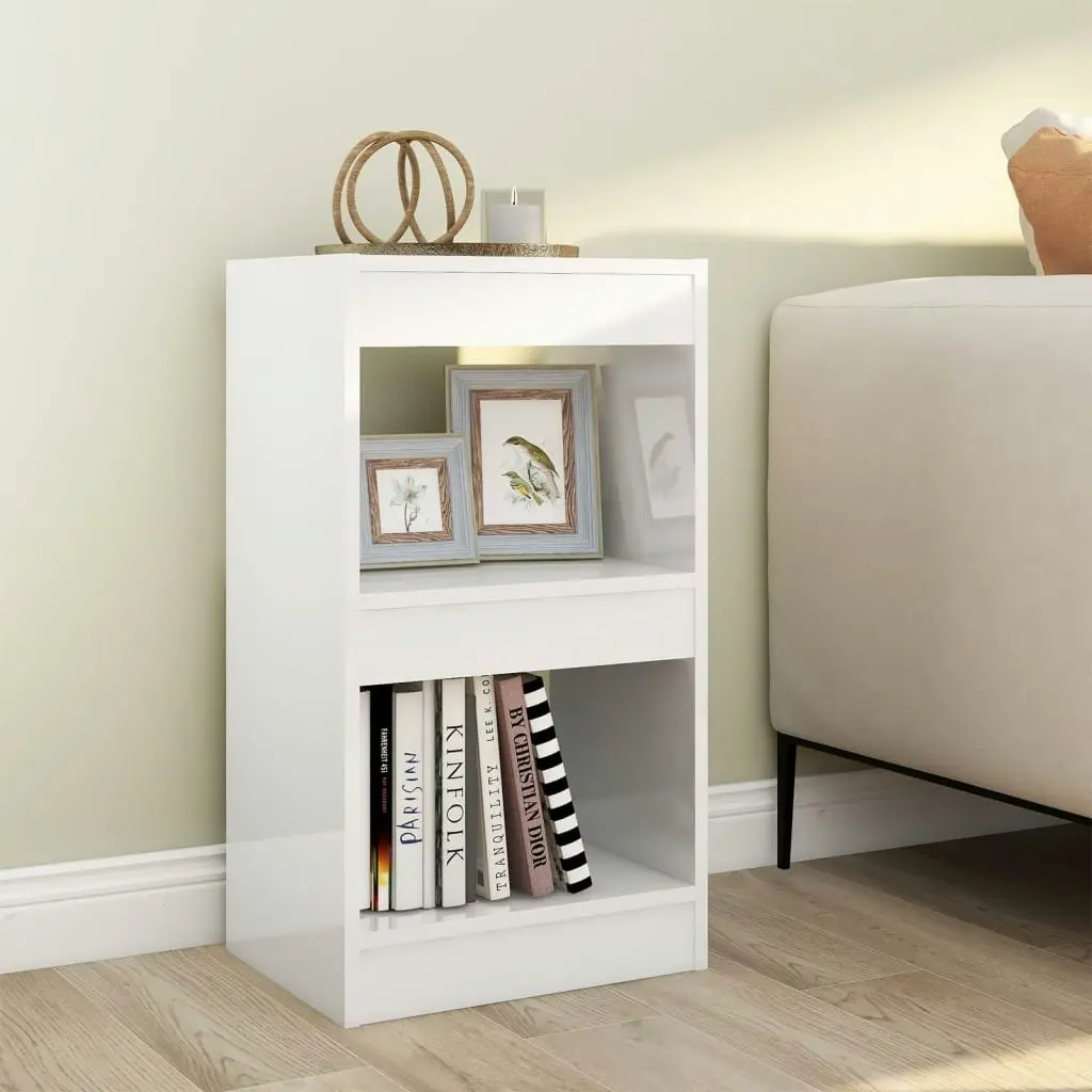 Book Cabinet/Room Divider High Gloss White 40x30x72 cm 811607