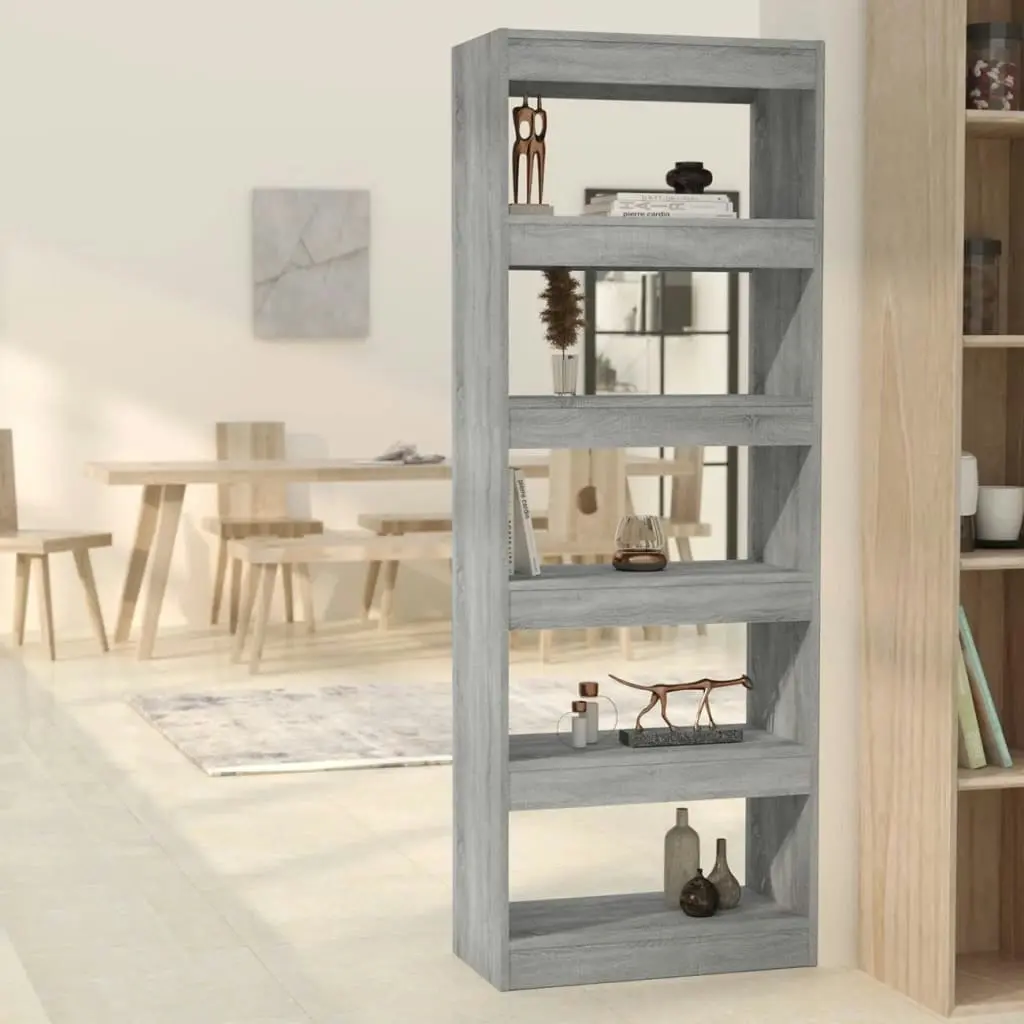 Book Cabinet/Room Divider Grey Sonoma 60x30x166 cm Engineered Wood 813609