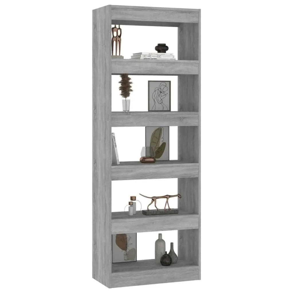 Book Cabinet/Room Divider Grey Sonoma 60x30x166 cm Engineered Wood 813609