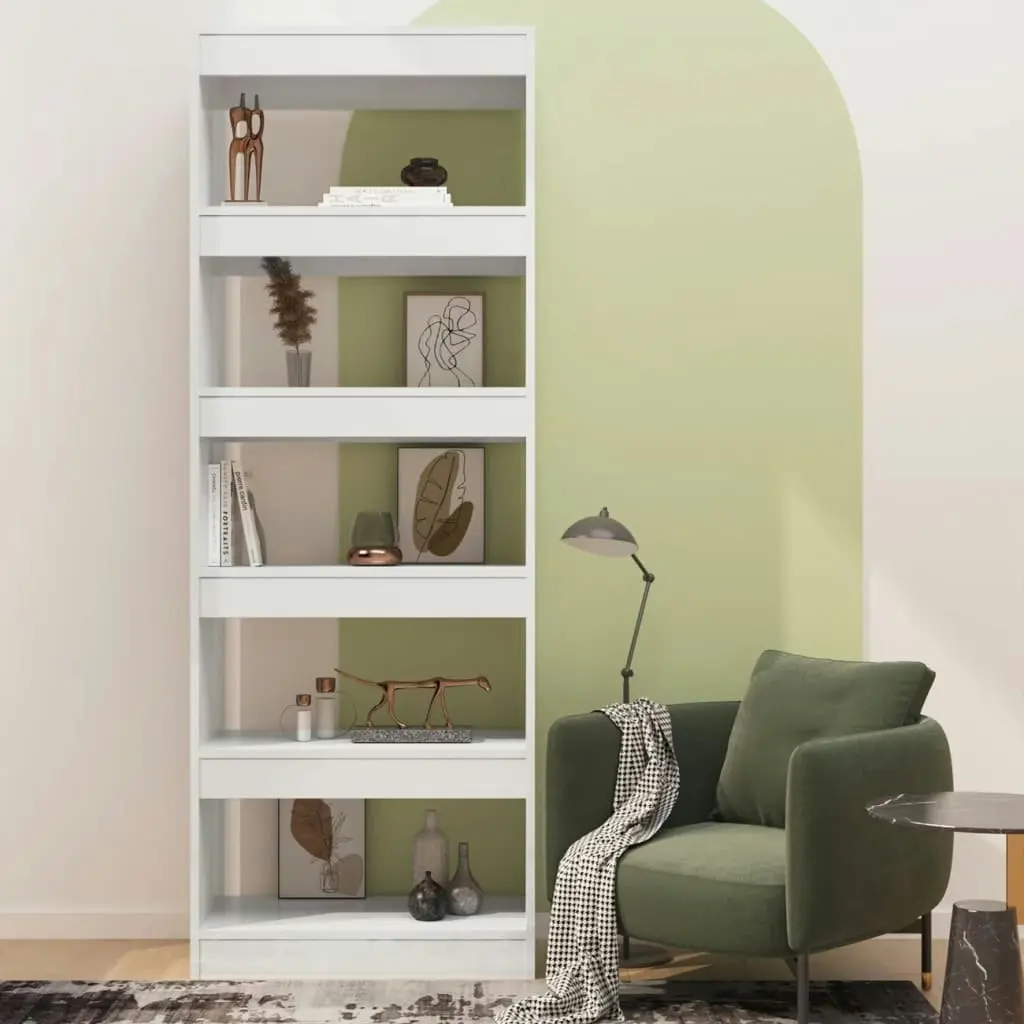 Book Cabinet/Room Divider High Gloss White 60x30x166 cm Engineered Wood 811679