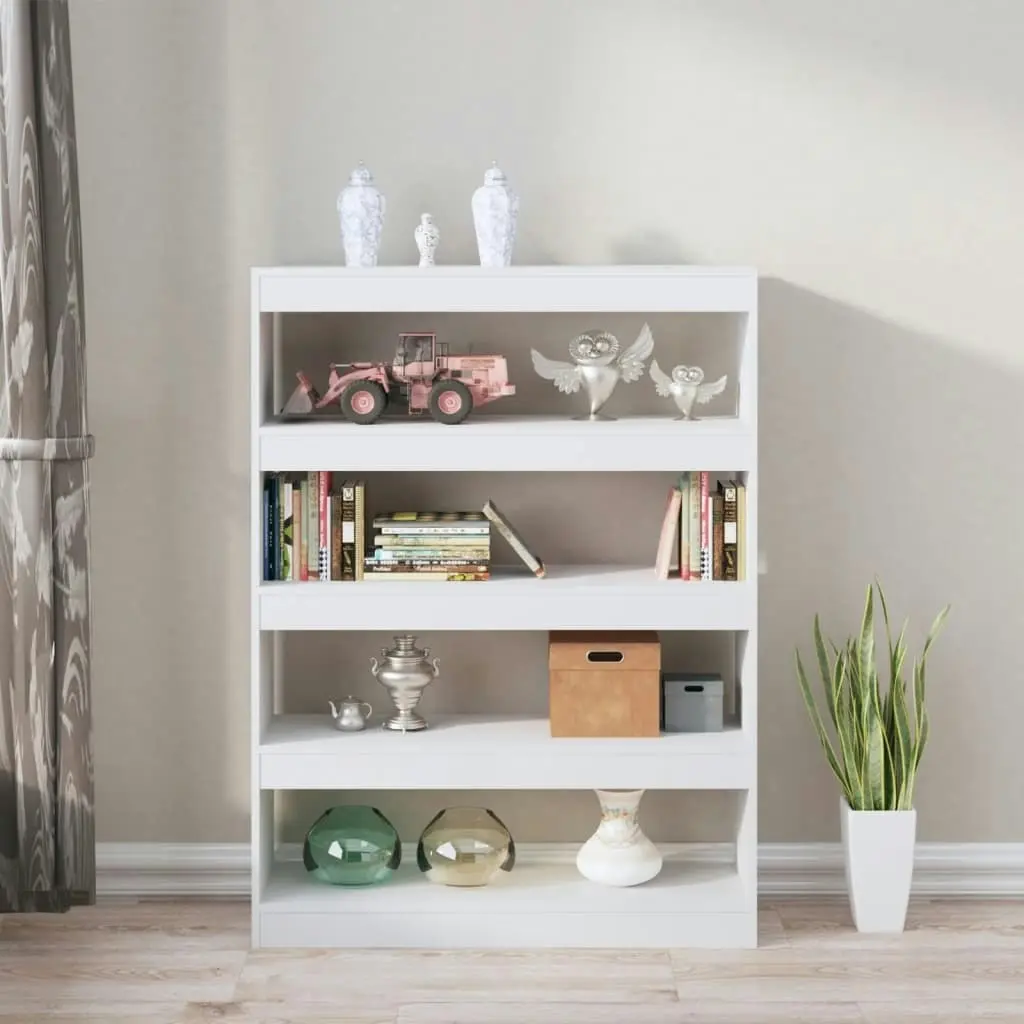 Book Cabinet/Room Divider High Gloss White 100x30x135 cm 811760