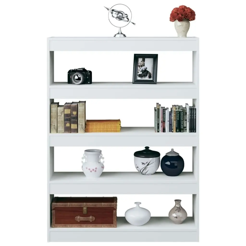 Book Cabinet/Room Divider High Gloss White 100x30x135 cm 811760