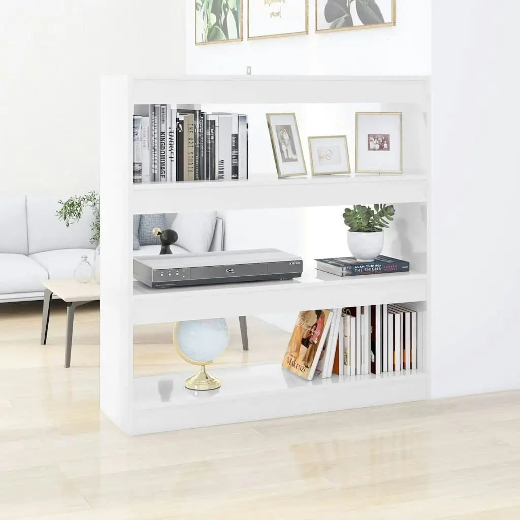 Book Cabinet/Room Divider High Gloss White 100x30x103 cm 811751