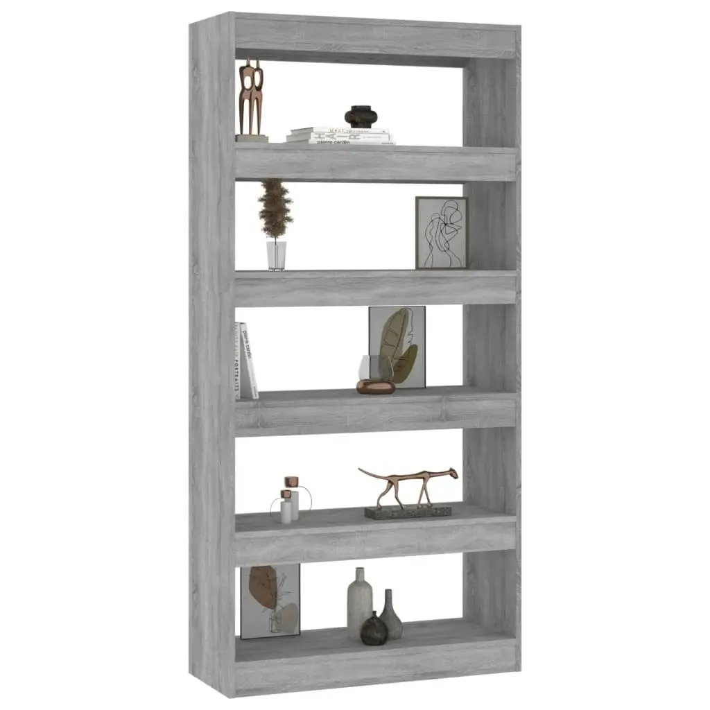 Book Cabinet/Room Divider Grey Sonoma 80x30x166 cm Engineered Wood 813624