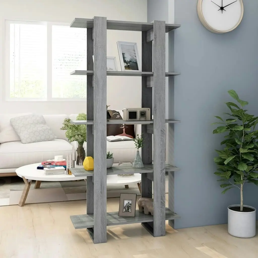 Book Cabinet/Room Divider Grey Sonoma 80x30x160 cm Engineered Wood 813573