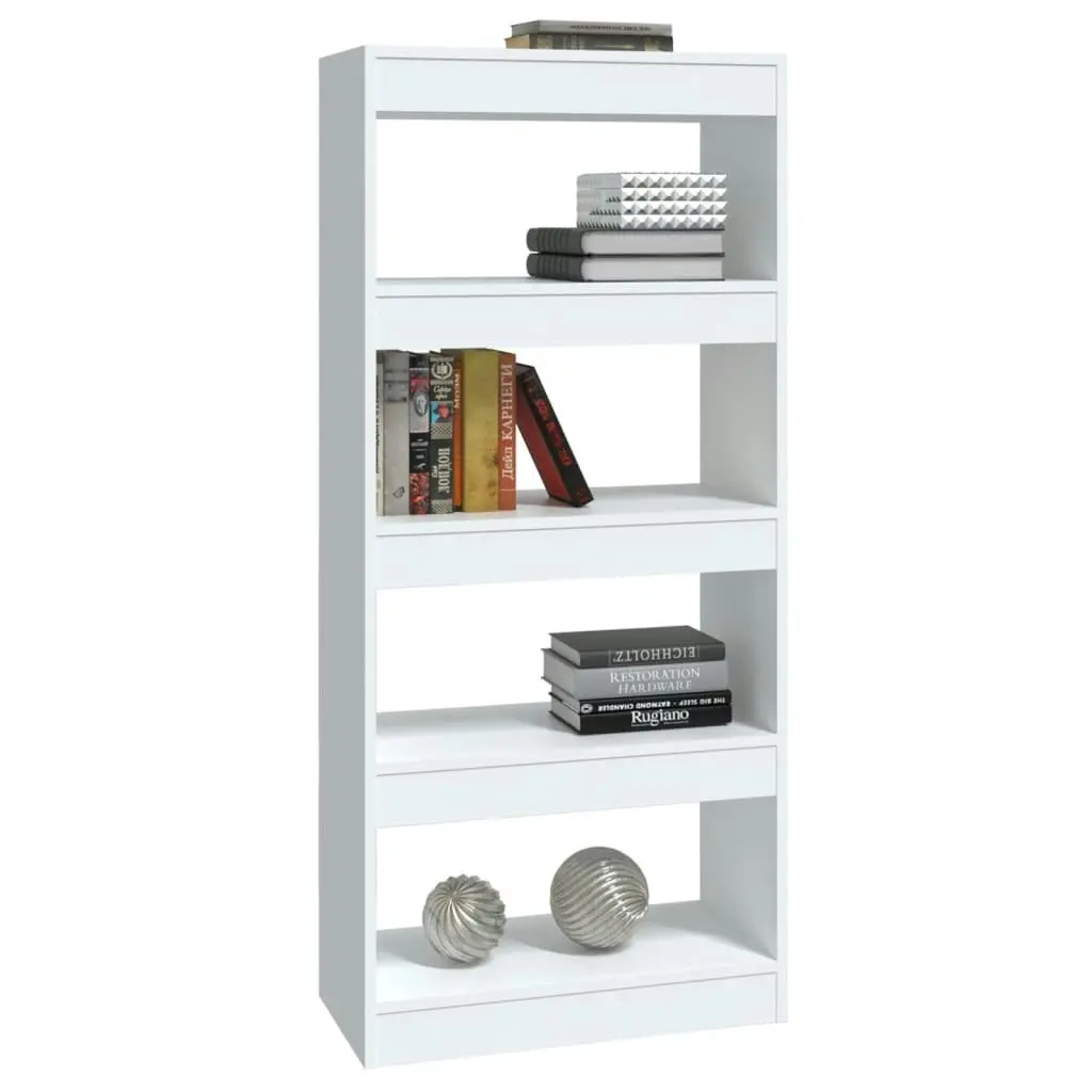 Book Cabinet/Room Divider High Gloss White 60x30x135 cm Engineered Wood 811670