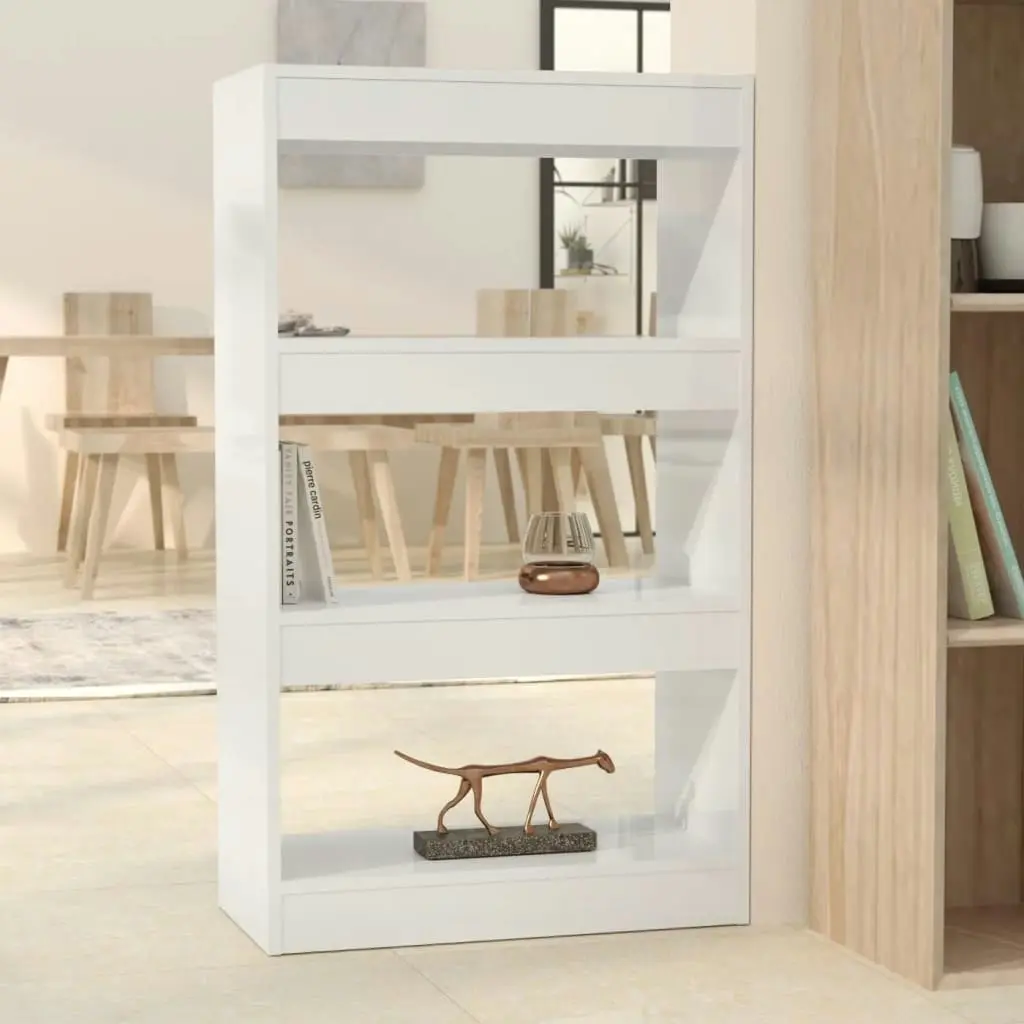 Book Cabinet/Room Divider High Gloss White 60x30x103 cm Engineered Wood 811661