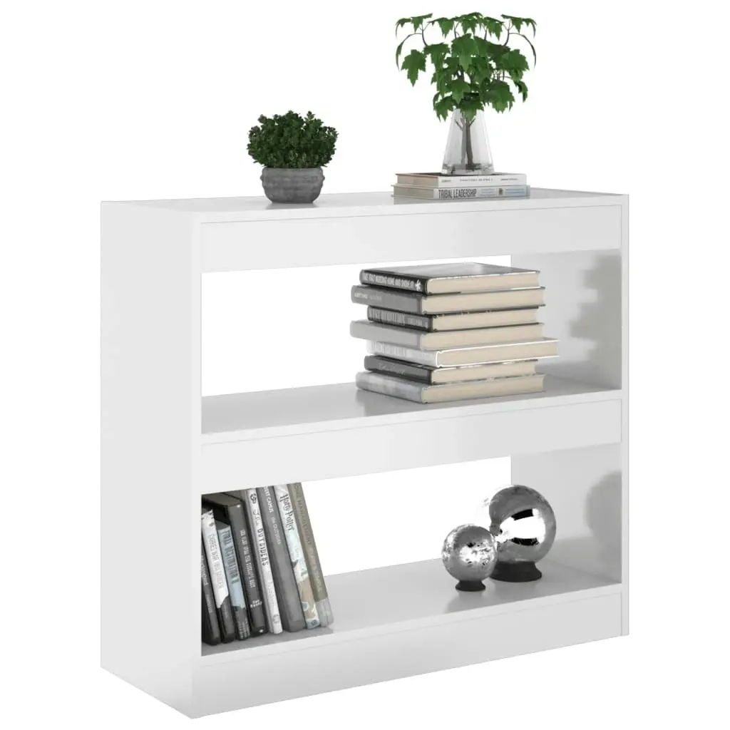 Book Cabinet/Room Divider High Gloss White 80x30x72 cm 811697