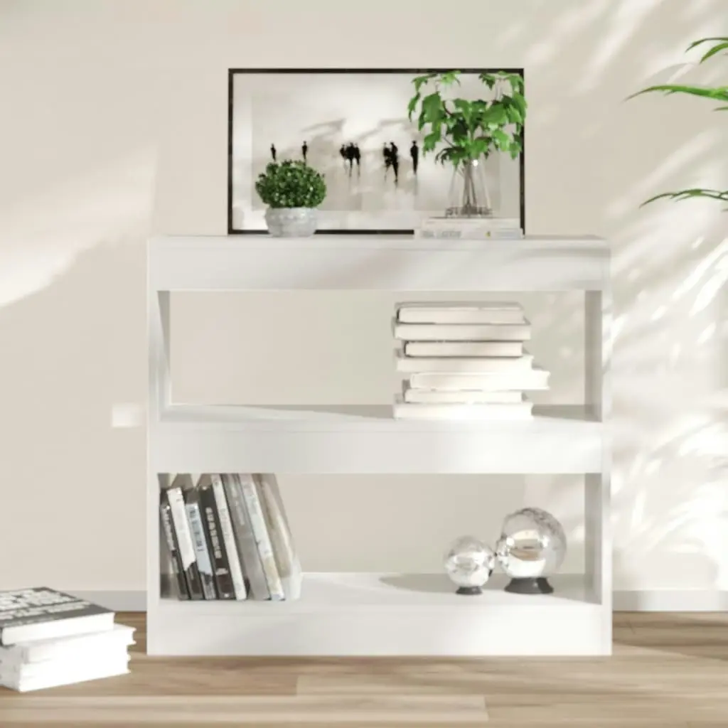 Book Cabinet/Room Divider High Gloss White 80x30x72 cm 811697