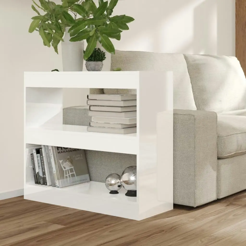 Book Cabinet/Room Divider High Gloss White 80x30x72 cm 811697