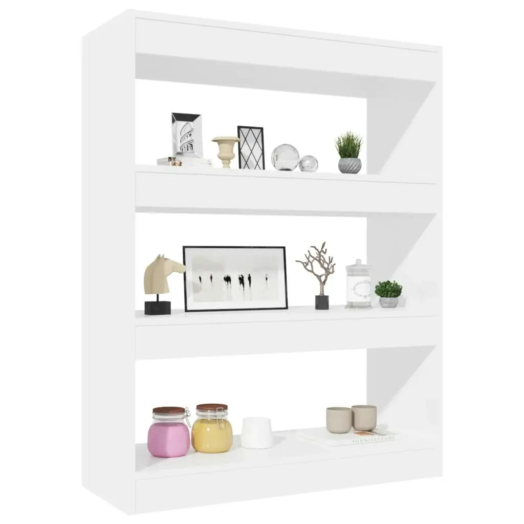 Book Cabinet/Room Divider High Gloss White 80x30x103 cm Engineered wood 811706