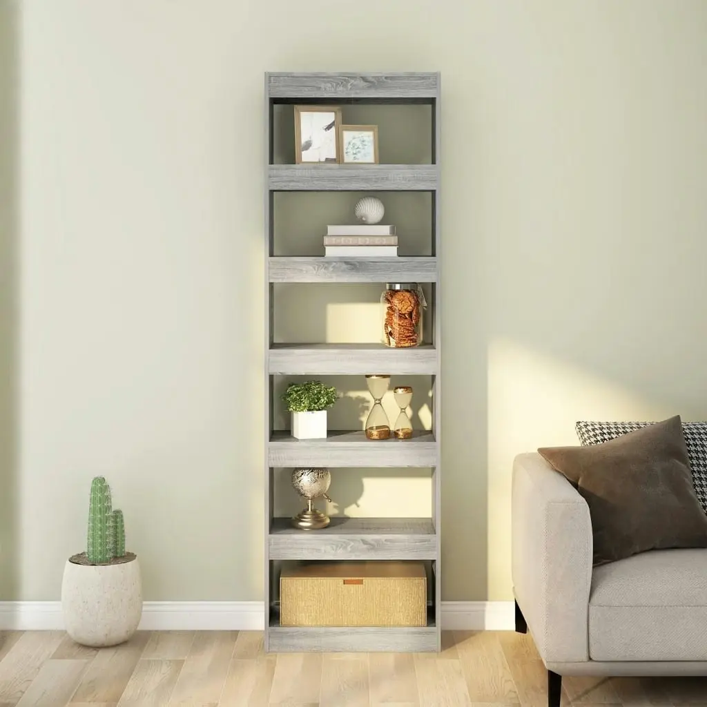 Book Cabinet/Room Divider Grey Sonoma 60x30x198 cm 813612